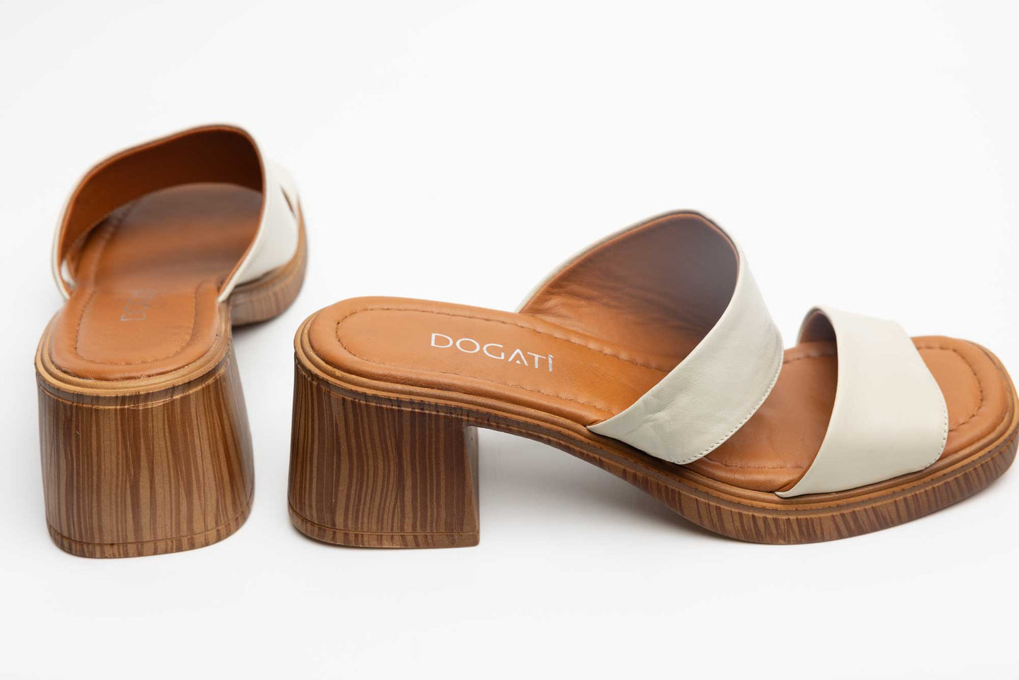 Women's genuine leather clogs DOGATI 15006 Beige