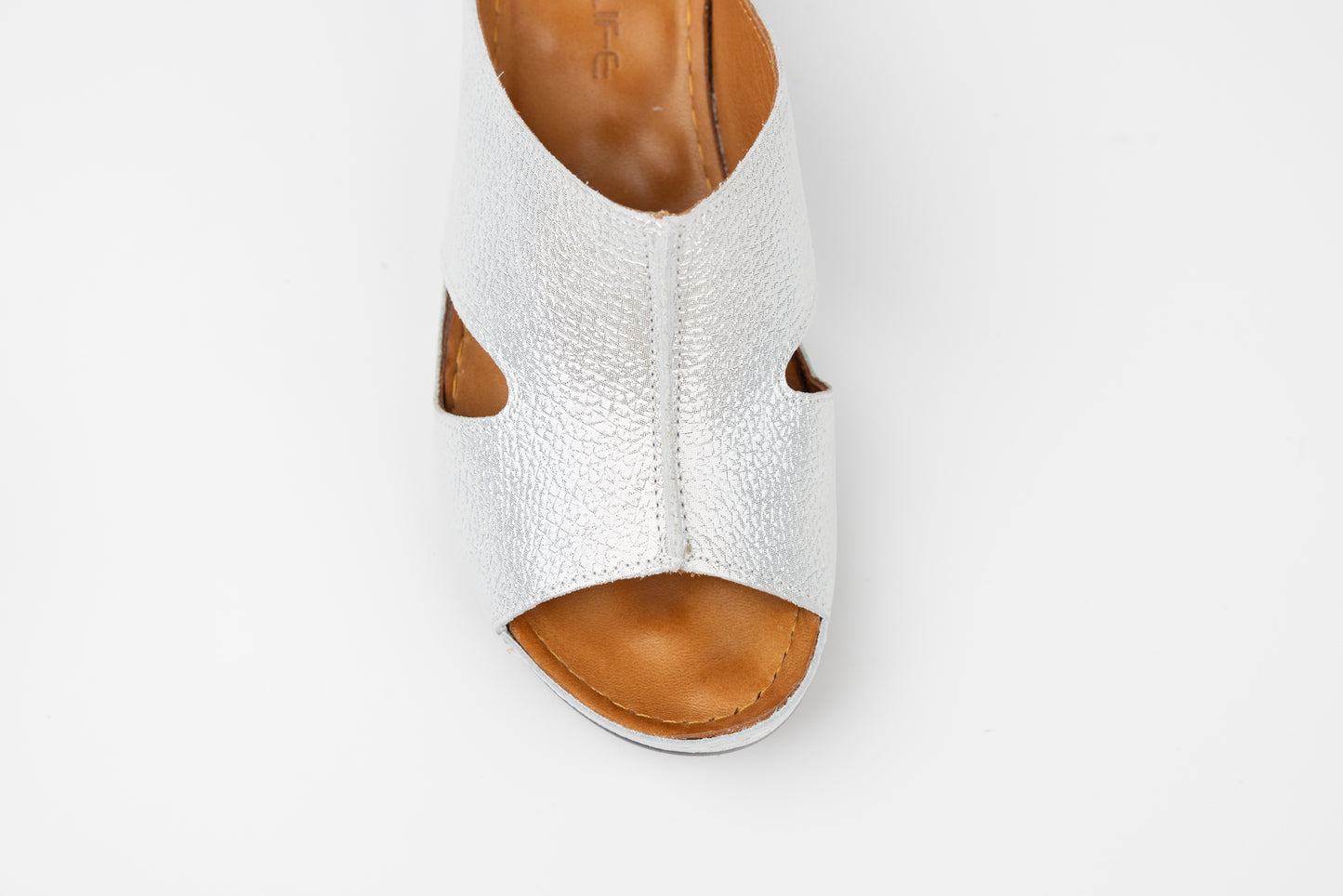 Saboti dama piele naturala LSD 504 Alb croco saten