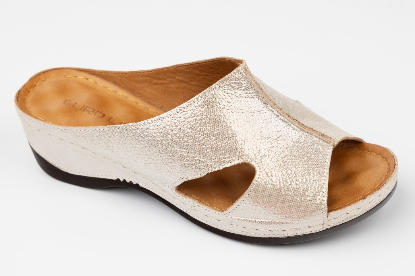 Saboti dama piele naturala LSD 504 Bej croco saten