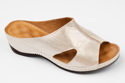 Saboti dama piele naturala LSD 504 Bej croco saten