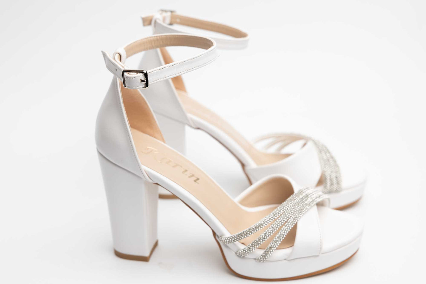 Elegant women's sandals made of eco-leather KARIN 6894 White