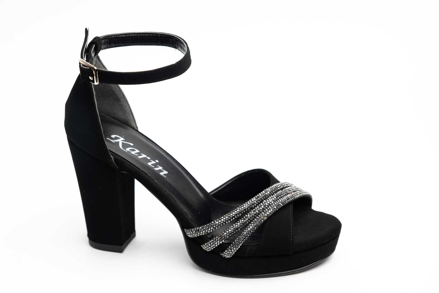 Elegant women's sandals made of eco-leather KARIN 6894 N velour