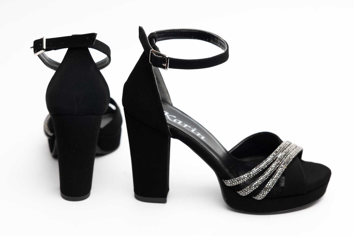 Elegant women's sandals made of eco-leather KARIN 6894 N velour