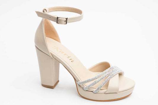 Sandale dama elegante piele ecologica KARIN 6894 Crem