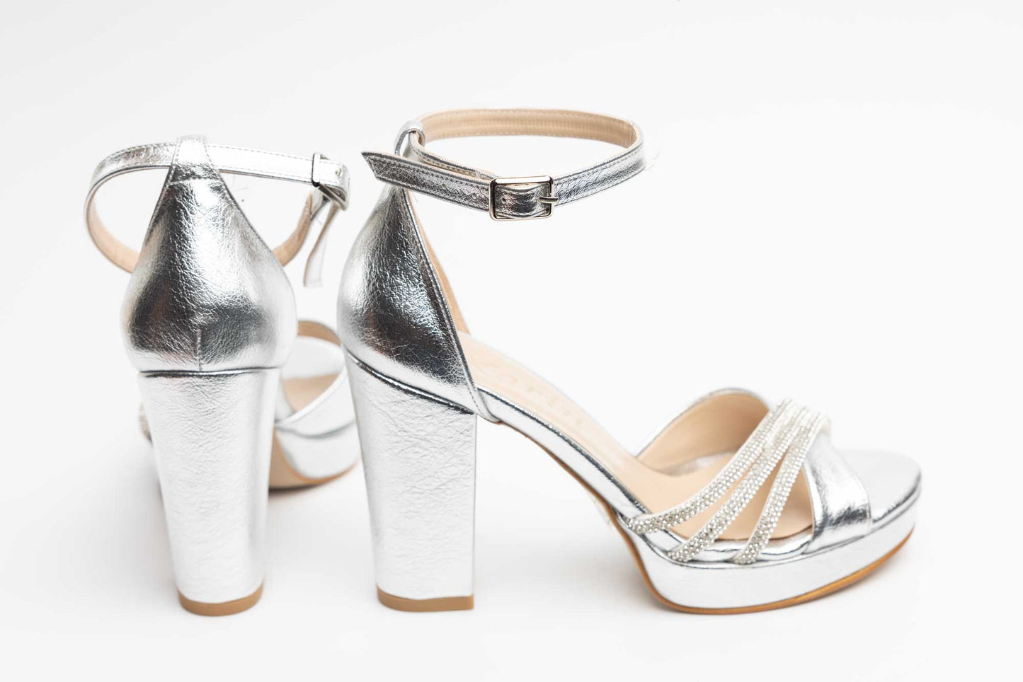 Elegant women's sandals made of eco-leather KARIN 6894 Silver