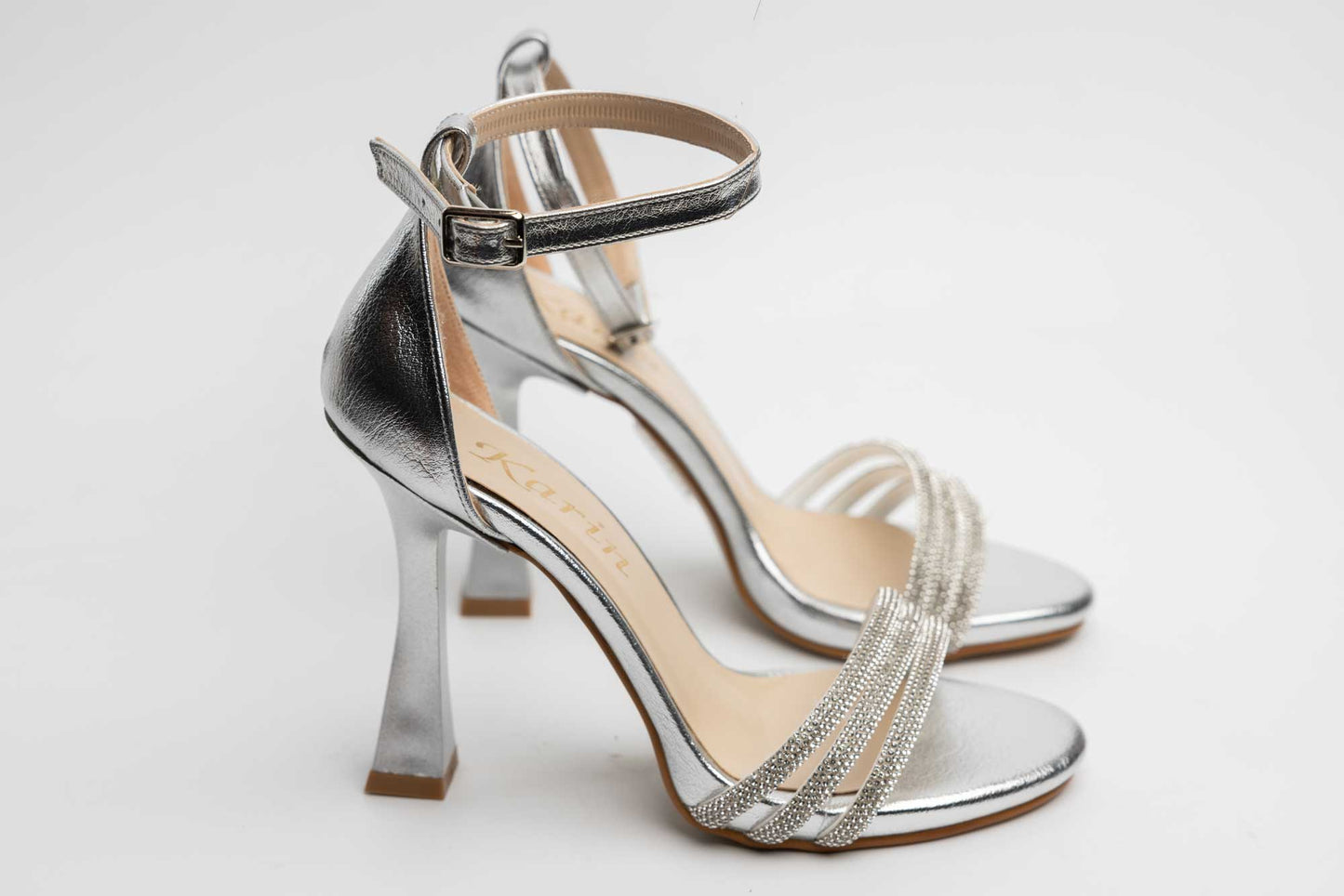Women's eco-leather sandals KARIN 603 Silver