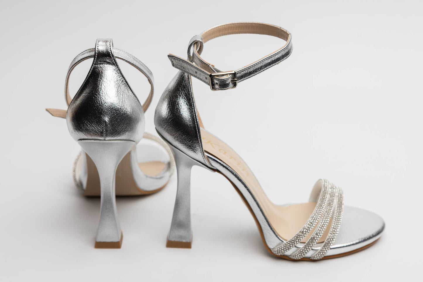 Women's eco-leather sandals KARIN 603 Silver