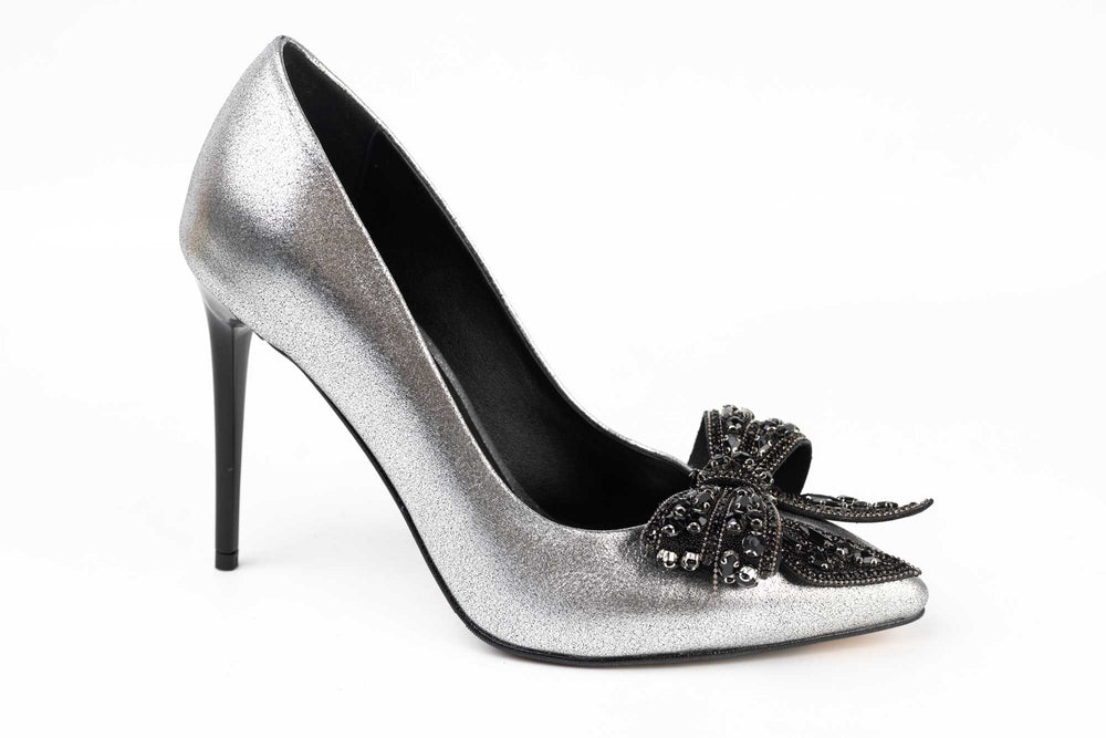Pantofi dama stiletto piele naturala BOTTA 1-03 Argintiu