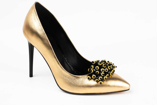 Pantofi dama stiletto piele naturala BOTTA 1-03 Auriu