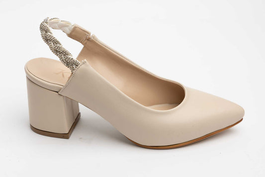 Pantofi dama decupati piele eco KARIN 16 Crem box