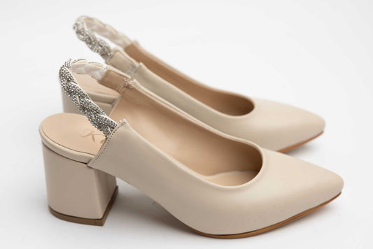 Pantofi dama decupati piele eco KARIN 16 Crem box