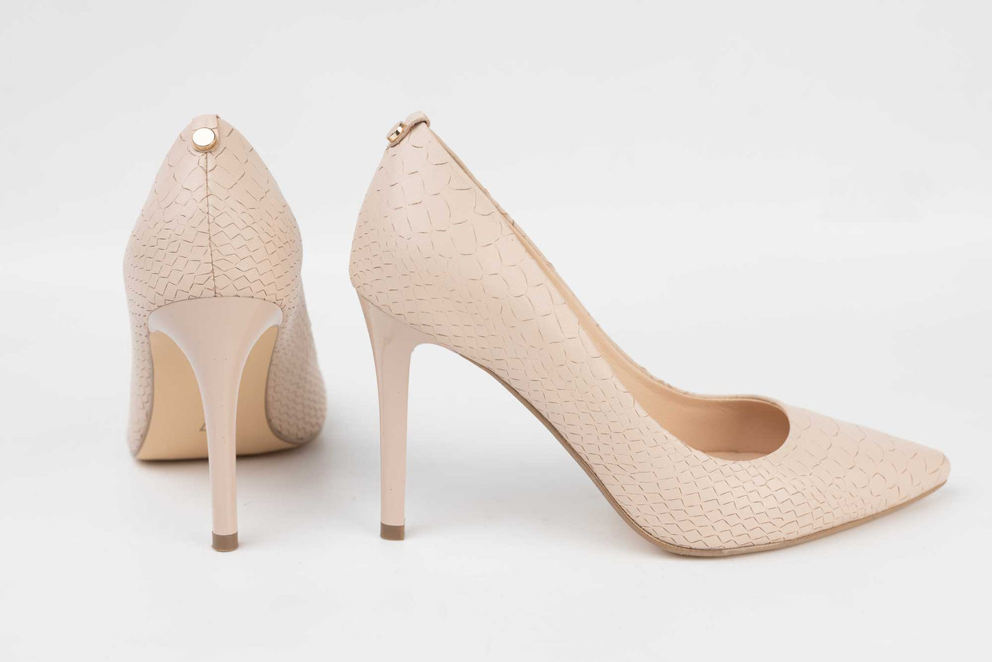 Pantofi dama stiletto piele naturala BOTTA 178 Nude croco