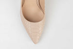 Pantofi dama stiletto piele naturala BOTTA 178 Nude croco