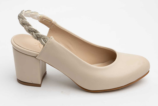 Pantofi dama decupati piele eco KARIN 082 Crem box