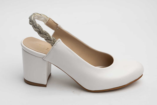 Pantofi mireasa piele eco KARIN 082  Alb box