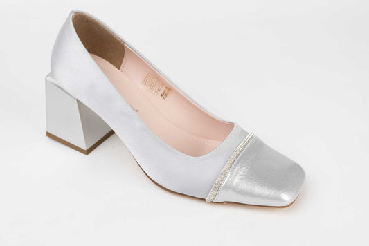 Pantofi dama saten LONDON 718-14 Arg sat