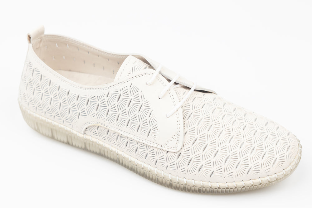 Pantofi dama piele naturală perforata GORETTI 43-03 Crem