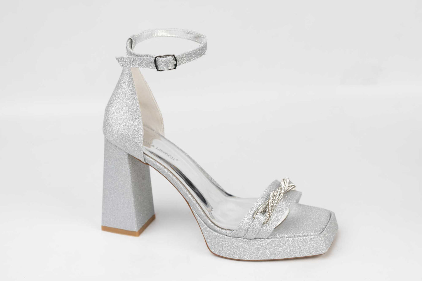 Women's eco-leather sandals LONDON 301-17 Silver
