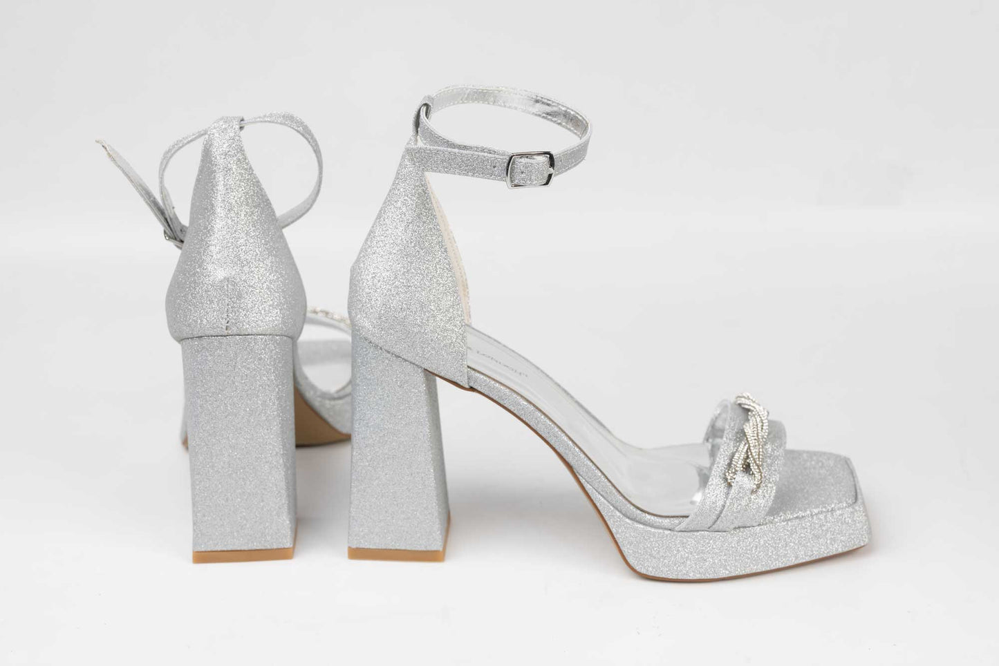 Women's eco-leather sandals LONDON 301-17 Silver