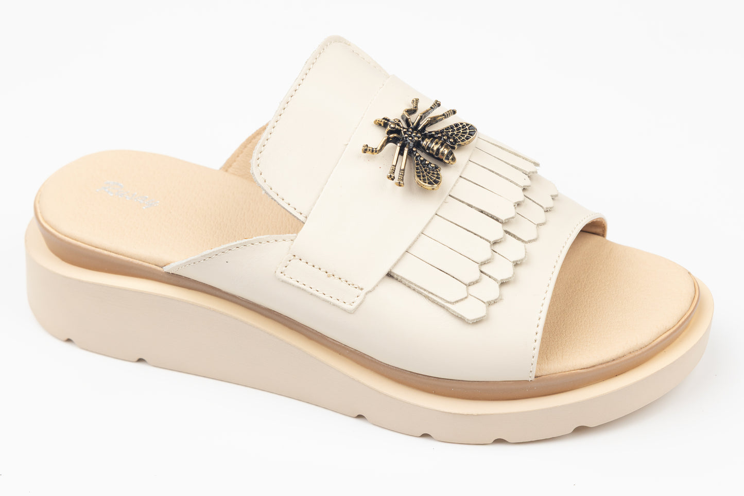 Women's genuine leather clogs RUSAY 20 Beige