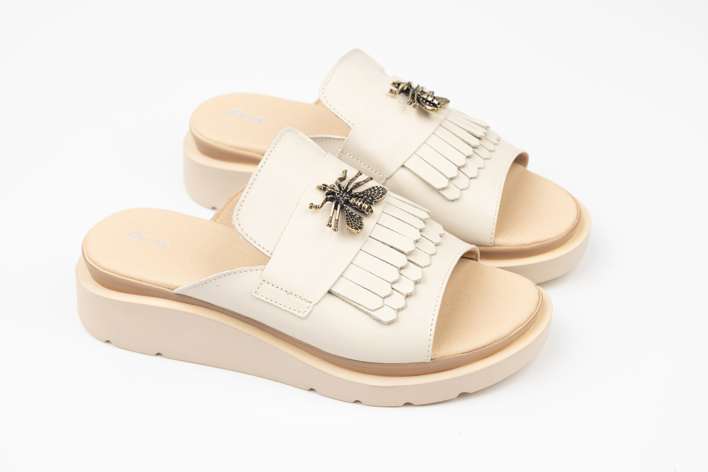 Women's genuine leather clogs RUSAY 20 Beige