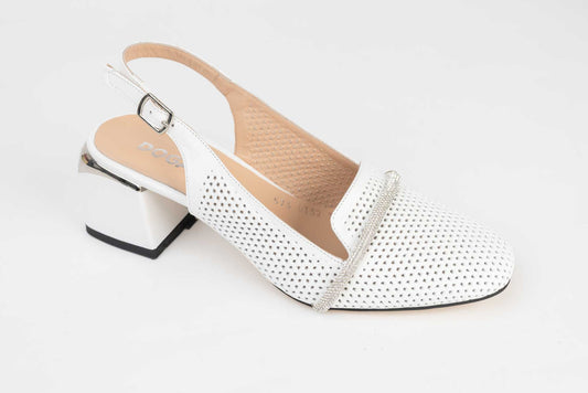 Pantofi dama piele naturala intepata DOGATI 573 Alb