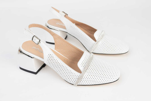 Pantofi dama piele naturala intepata DOGATI 573 Alb