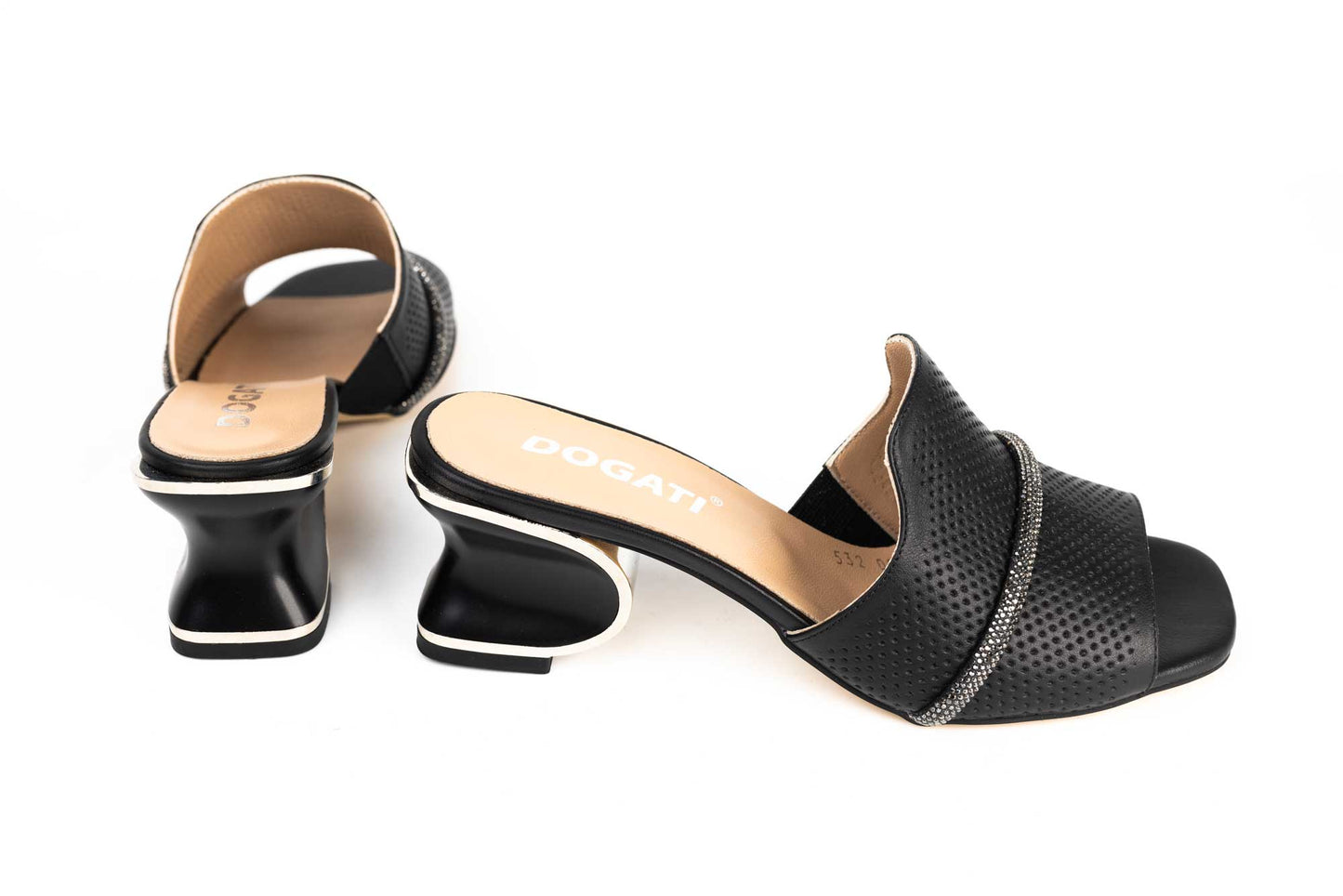 Women's clogs in natural leather, studded DOGATI 532 N