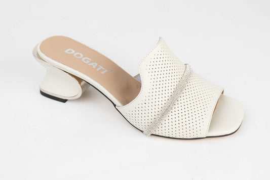 Women's clogs made of natural leather DOGATI 532 Beige