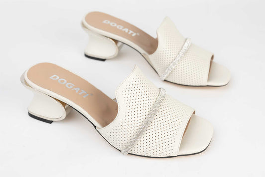 Women's clogs made of natural leather DOGATI 532 Beige