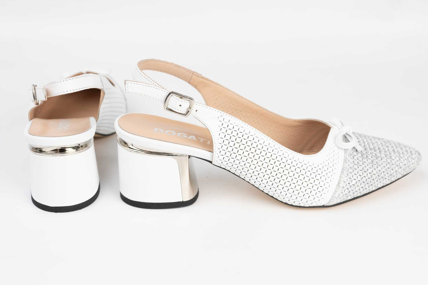 Pantofi dama piele naturala intepata DOGATI 563 Alb