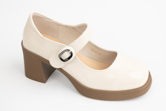Pantofi dama piele naturală lăcuită FORMAZIONE 5118-2 Crem lac