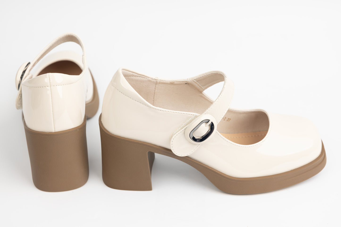 Pantofi dama piele naturală lăcuită FORMAZIONE 5118-2 Crem lac