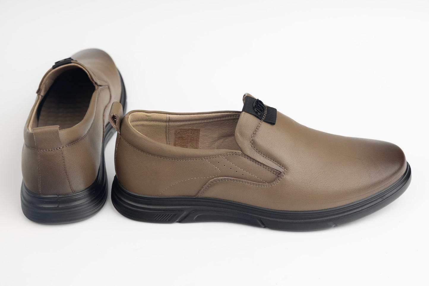 Men's genuine leather shoes JOHAN 202405 Khaki