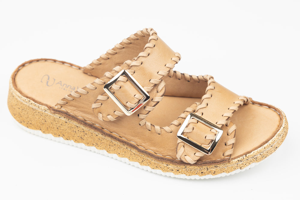 Slapi dama piele naturală ANA VIOTTI 25586 Bej