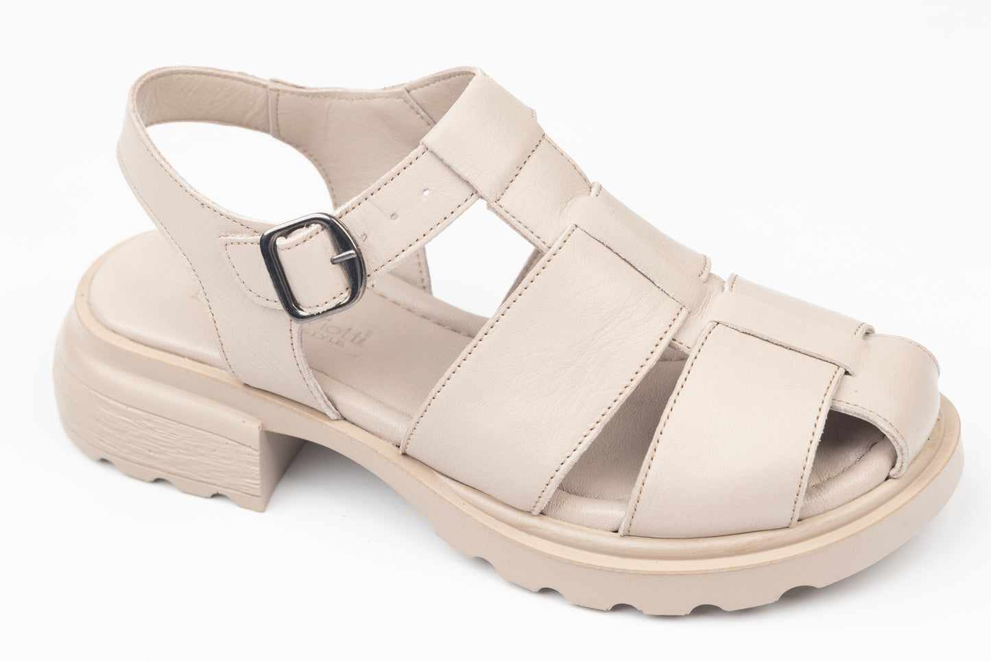 Women's genuine leather sandals ANNA VIOTI 494 Beige