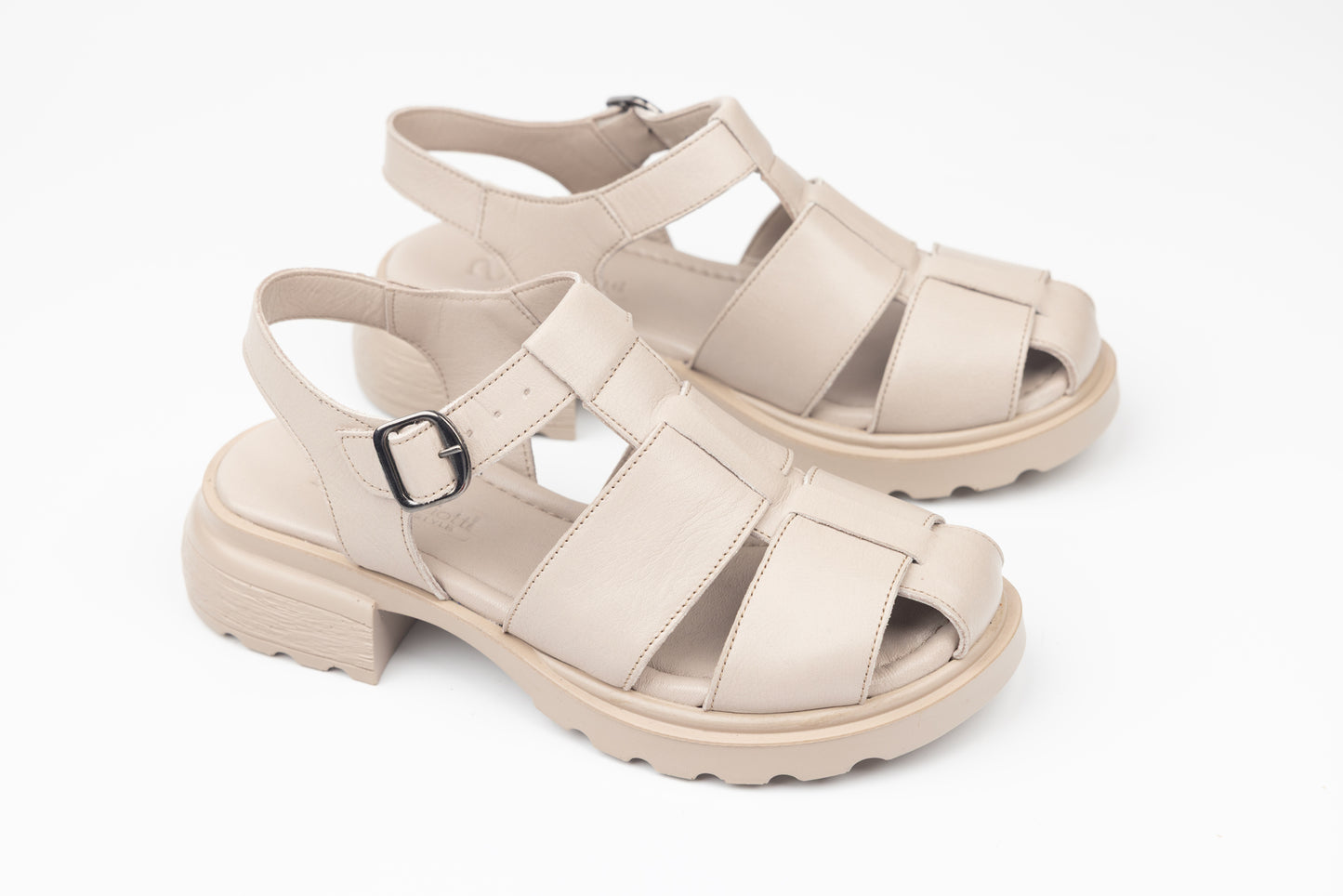 Women's genuine leather sandals ANNA VIOTI 494 Beige