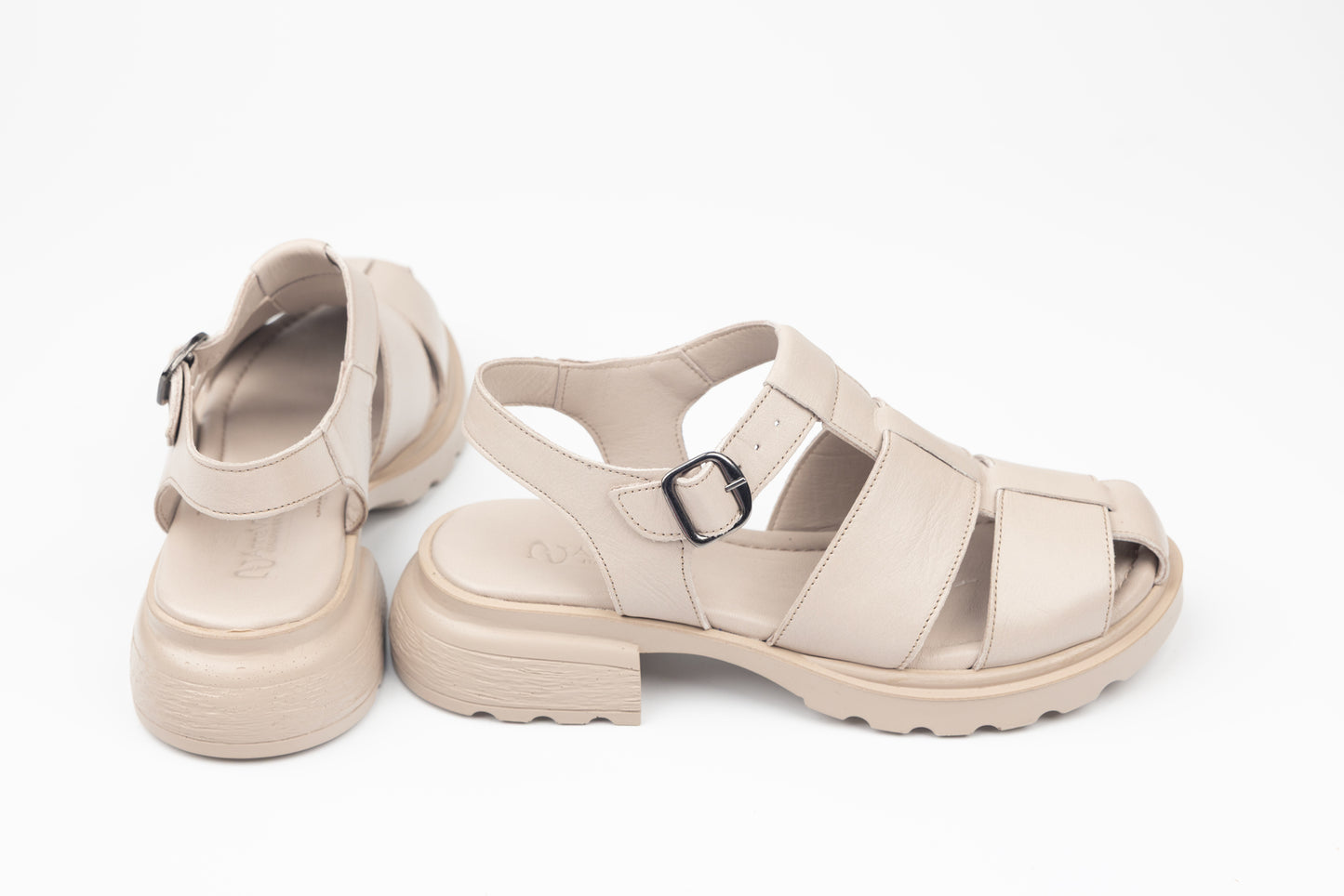 Women's genuine leather sandals ANNA VIOTI 494 Beige