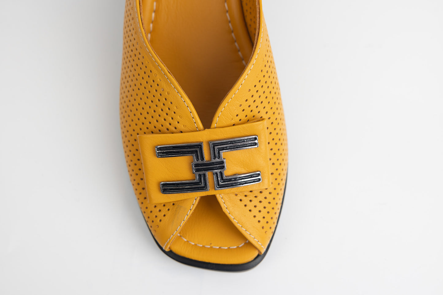 Women's genuine leather sandals LSD 1038 Yellow