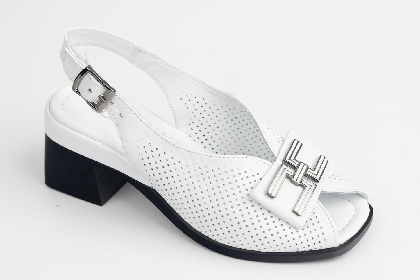 Women's sandals, genuine leather 1038 White