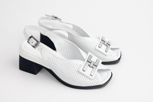 Sandale dama piele naturală 1038 Alb