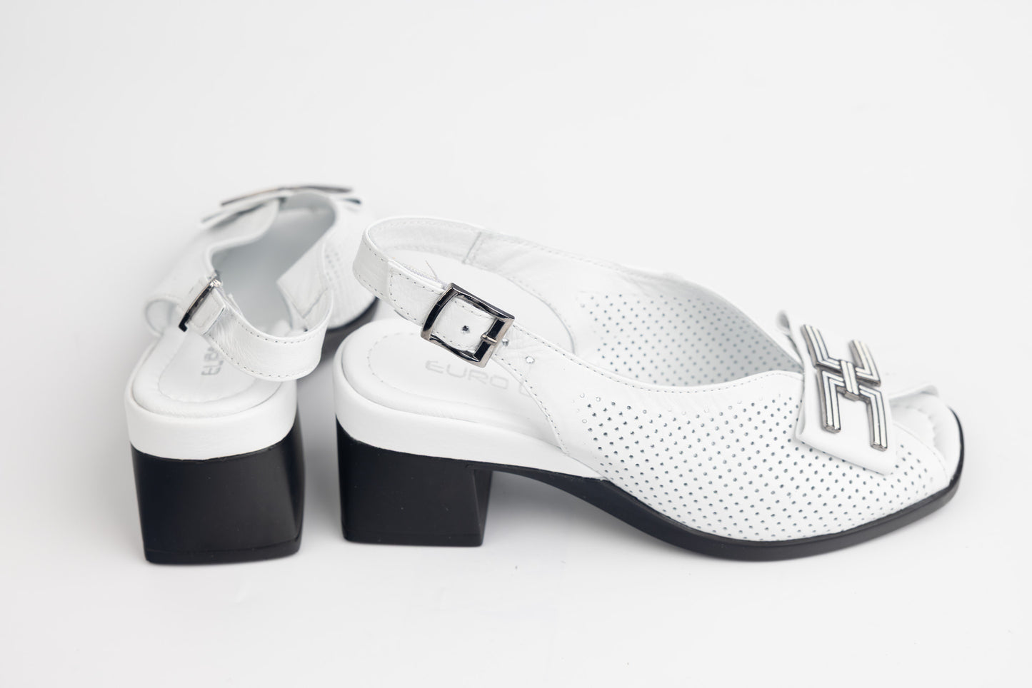 Women's sandals, genuine leather 1038 White