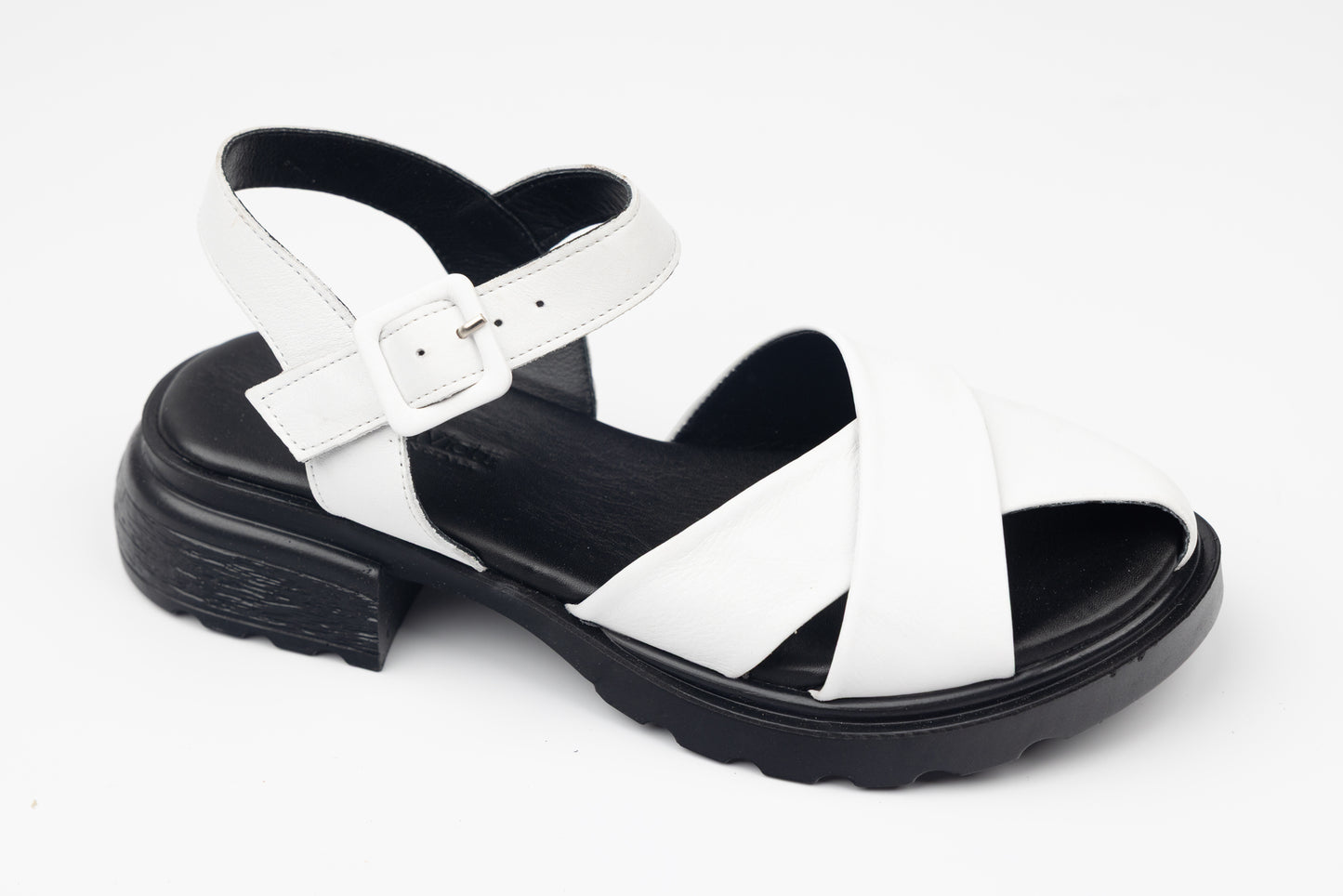 Women's genuine leather sandals ANNA VIOTI 2314 White