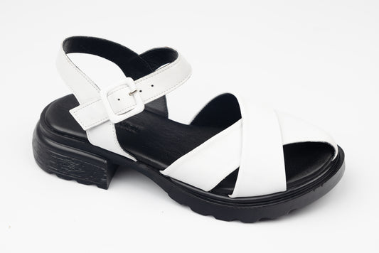 Women's genuine leather sandals ANNA VIOTI 2314 White