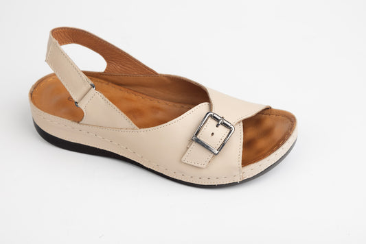 Women's genuine leather sandals LSD 317 Beige