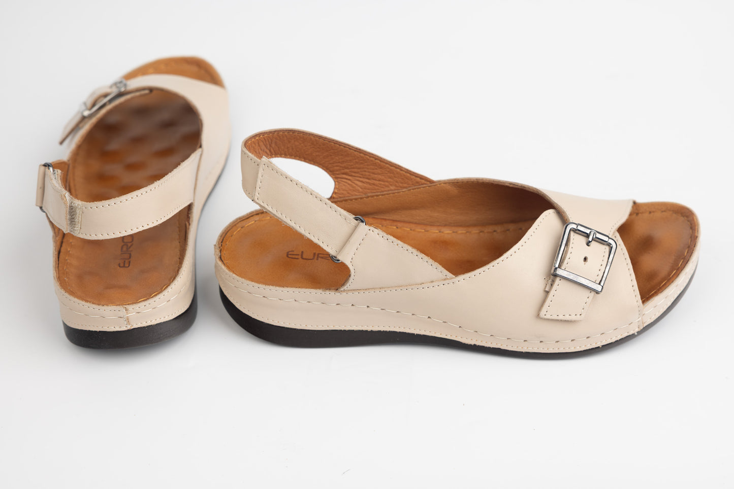 Women's genuine leather sandals LSD 317 Beige