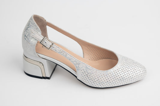 Pantofi dama piele naturală LSD 903 Alb arg