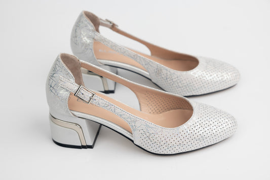 Pantofi dama piele naturală LSD 903 Alb arg