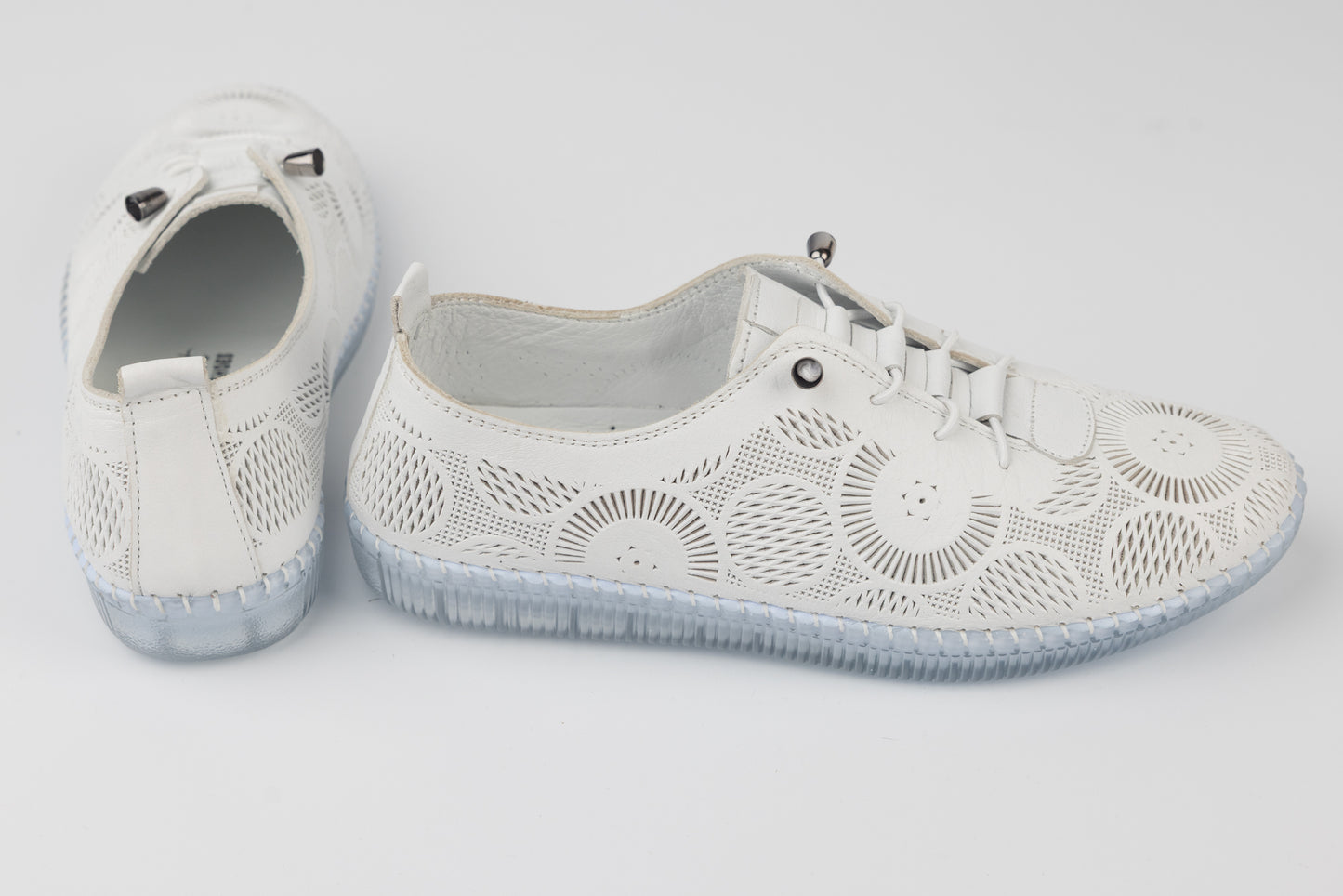 Women's perforated genuine leather shoes GORETTI 43-01 White