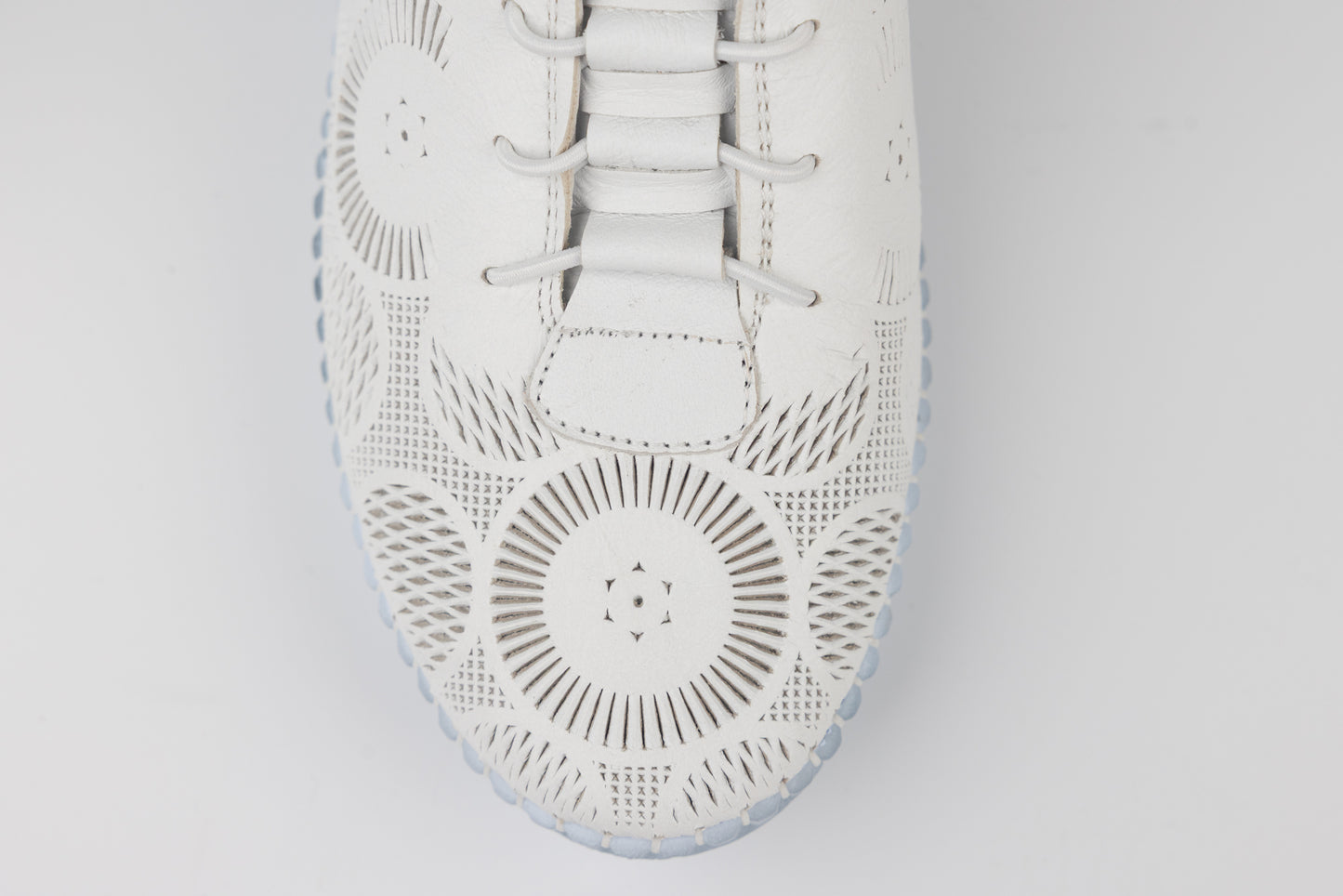 Women's perforated genuine leather shoes GORETTI 43-01 White